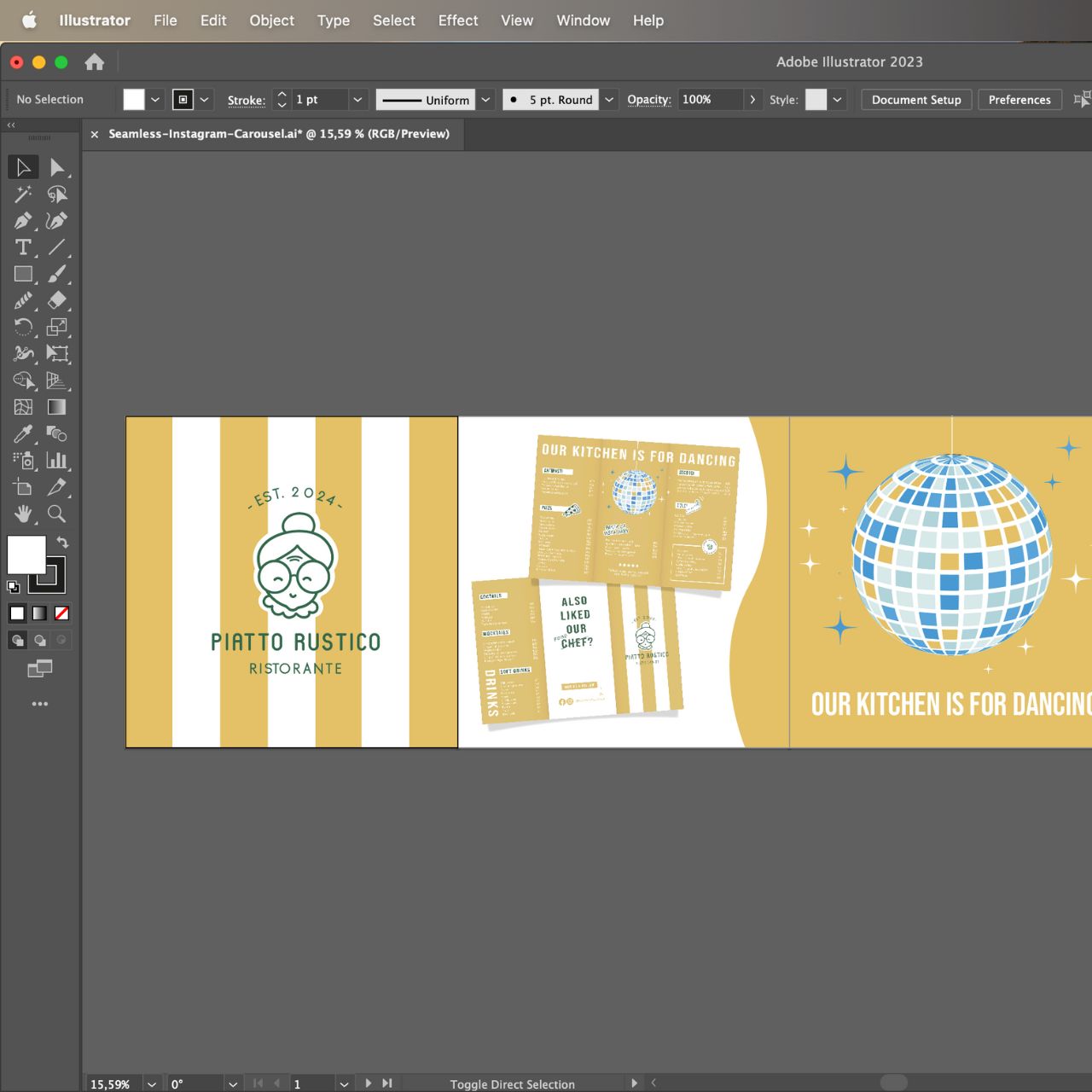 Adobe Illustrator Seamless Instagram Carousel Template